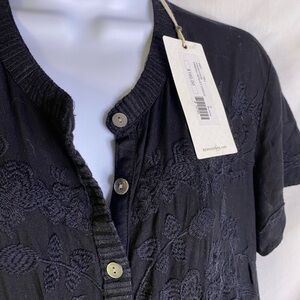 dylan clothing | Soft Embroidered henley tunic dress S M